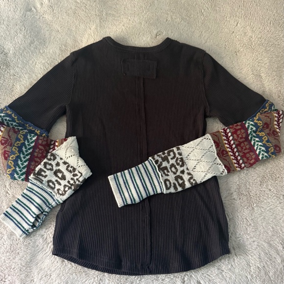 FREE PEOPLE We The Free * All In Cuff * Thermal Washed Black Combo NWT $78 XS XL - Picture 3 of 12